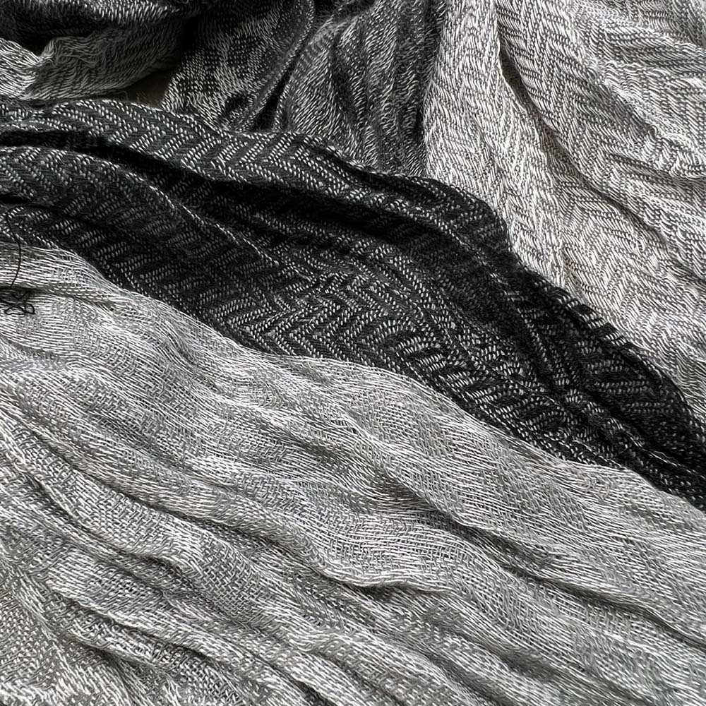 2pcs Grey Winter Jacquard Polyester Long Scarf,vacation,daily Life,evening Party,Office Appropriate Subtlety For Women Men,for Casual Outfits