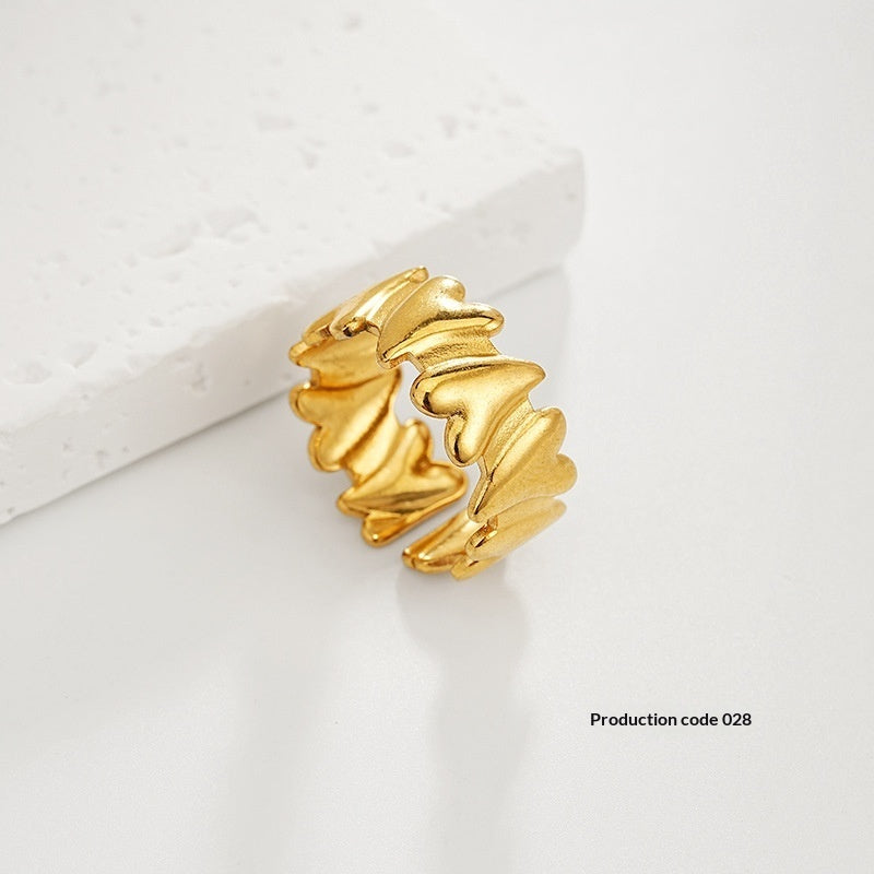 Vintage High-End Geometric Stainless Steel Ring