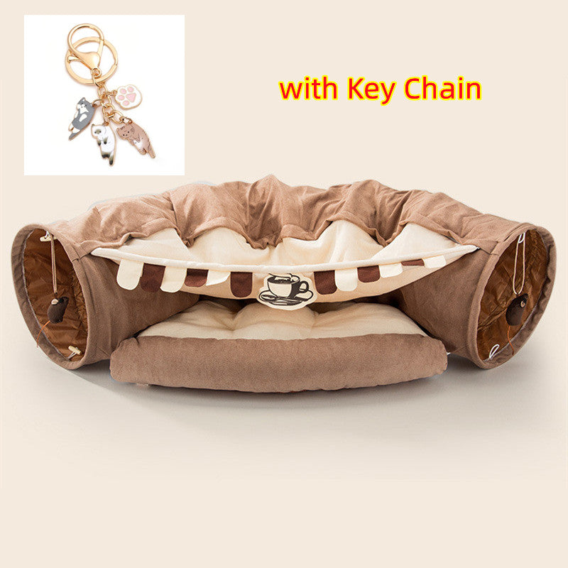 Túnel para gatos plegable, duradero, lavable, plegable