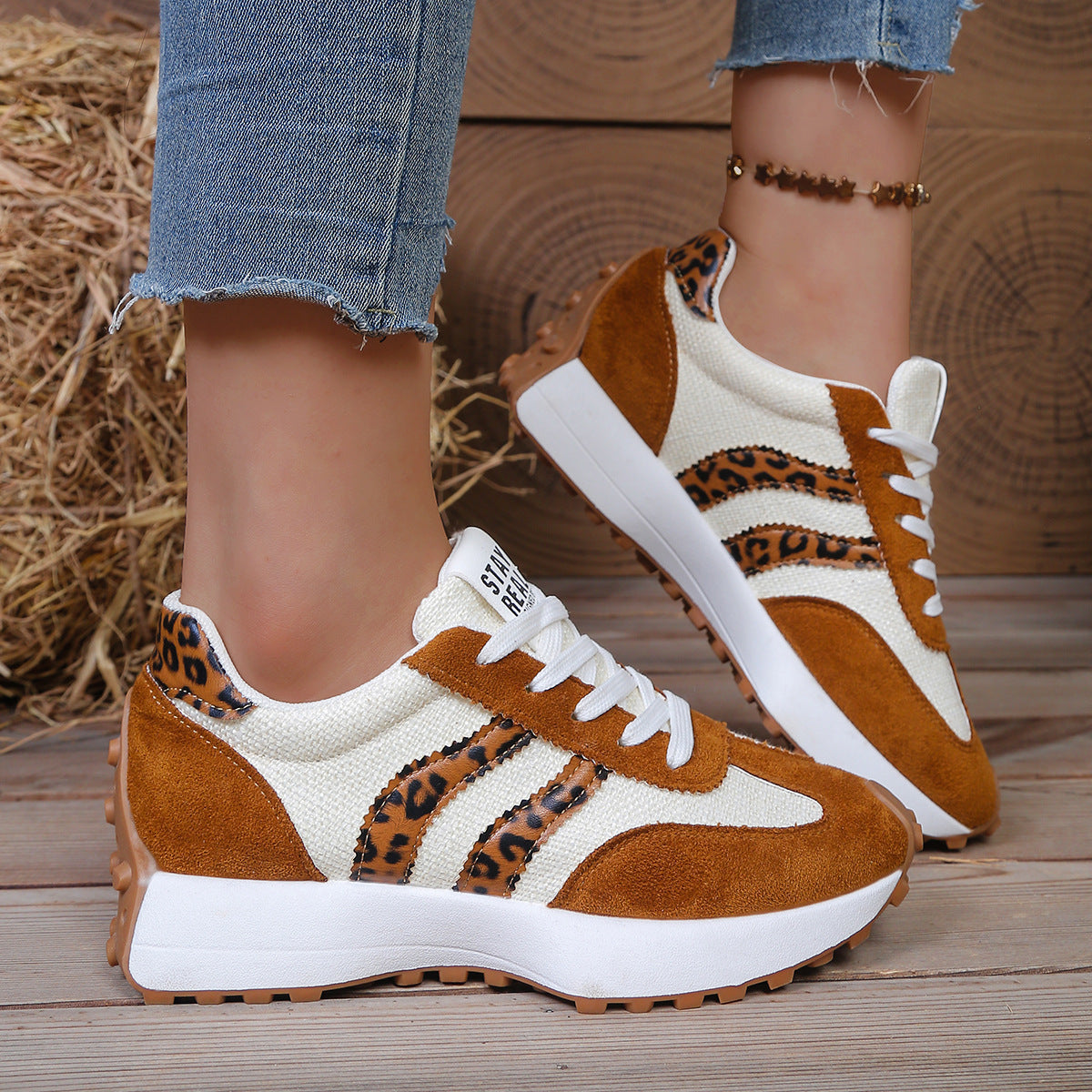 Freizeitsportschuhe für Studenten im Influencer-Stil mit klobiger Sohle