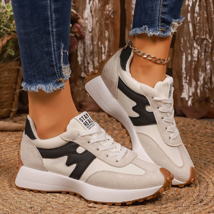 Womens Chunky-Soled Student Sneakers