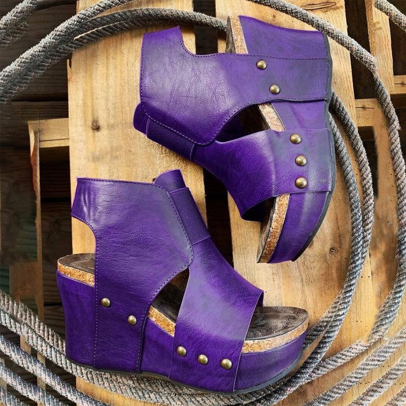 Wedge-heeled Open-toe Sandals For Women