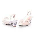 Womens Fish-mouth High-heeled Shoes Summer Transparent Crystal Shoes
