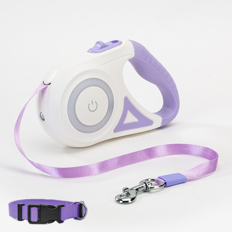 Hundeleine, Rollleine und Hundehalsband, Spot-Licht Automatische Haustier-Hunde-Katzen-Zugleine für kleine und mittelgroße Hunde, Haustierprodukt