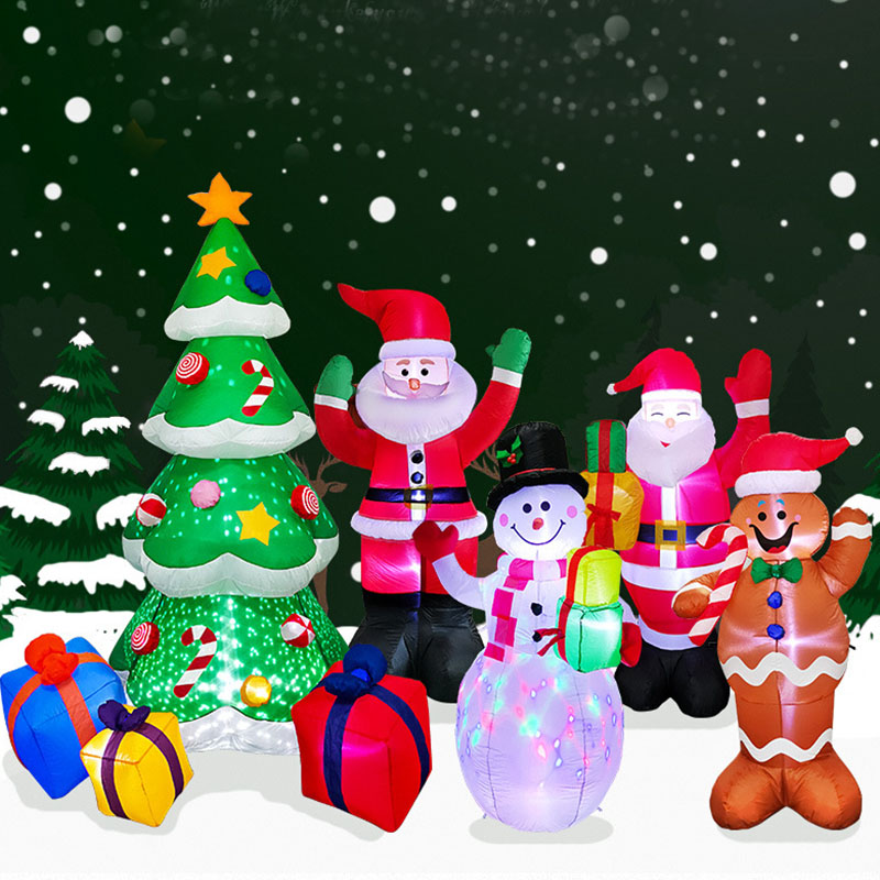 Luces LED de Navidad, Papá Noel Brillante, Árbol, Muñeco de Nieve, Muñeca Hinchable, Decoración de Jardín Exterior