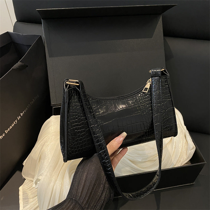 French-style Minimalist Textured Fashionable Tote And Shoulder Bag