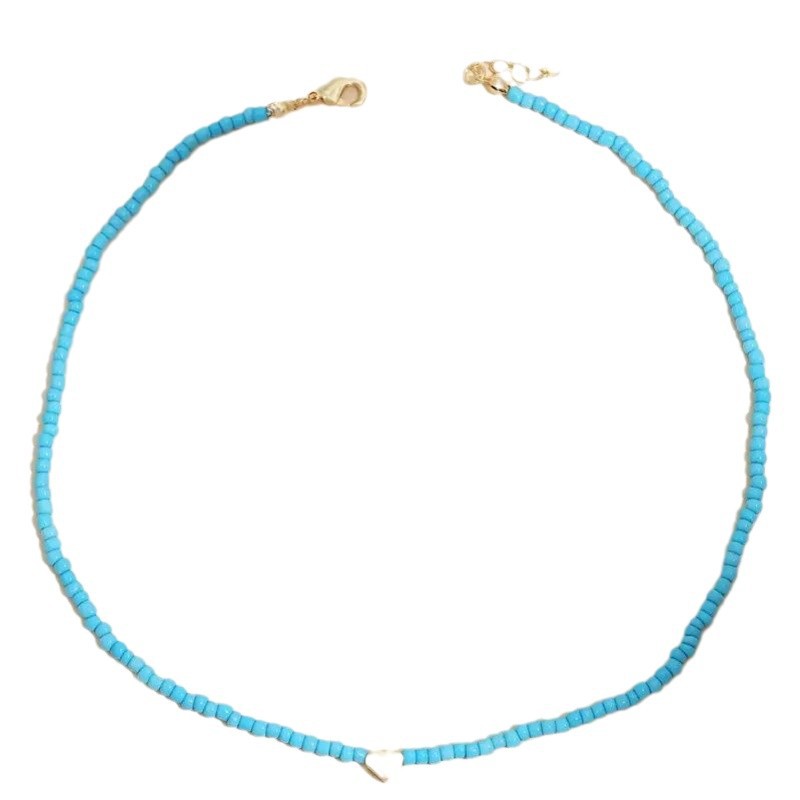 Simple Retro Heart-shaped Decorative Handmade Beaded Clavicle Necklace