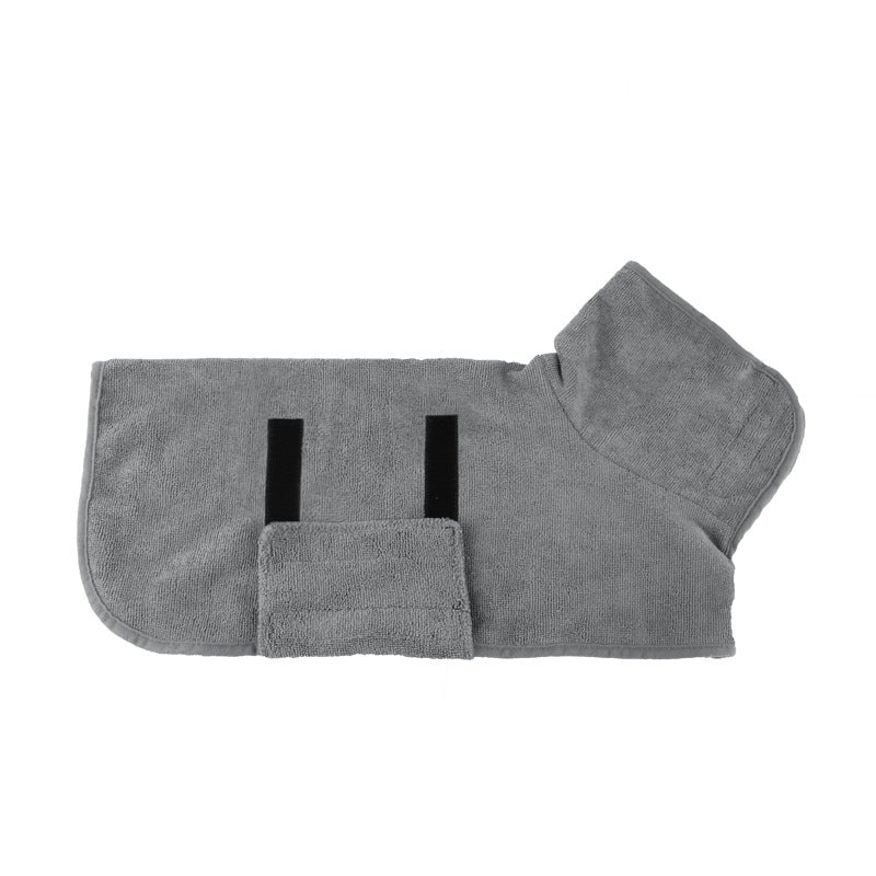 Absorbierender Haustierbademantel aus Mikrofaser mit Taillenbindung
