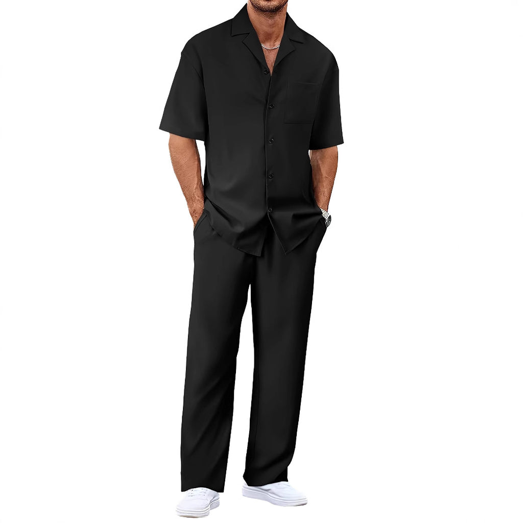 Fashionable Casual Loose Lapel Short-Sleeve Suit