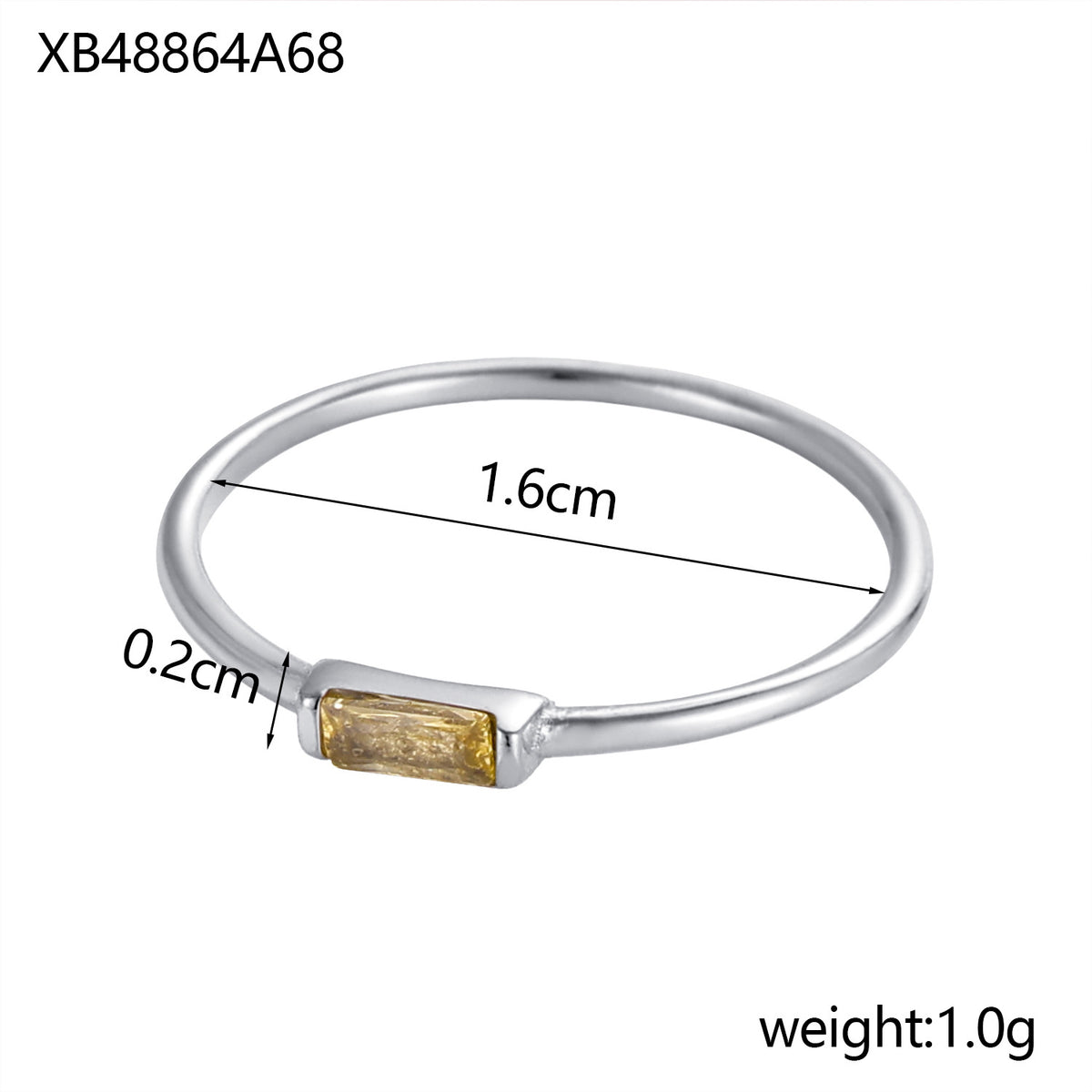 Birthstone Ring With Cubic Zirconia In Stainless Steel