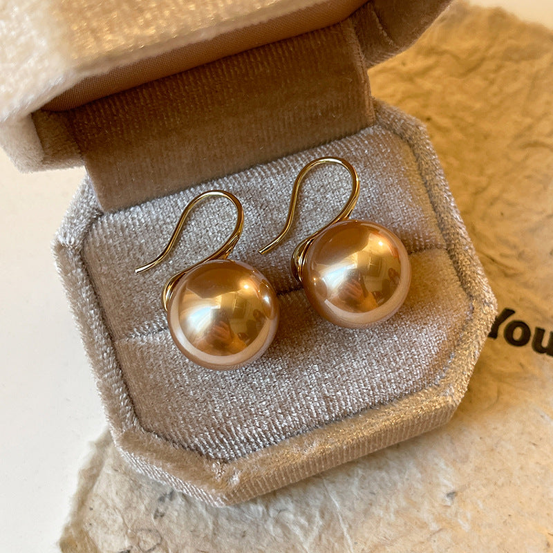 Pearl Champagne Gold Heels With Pearl Ear Hooks For A Touch Of Light Luxury