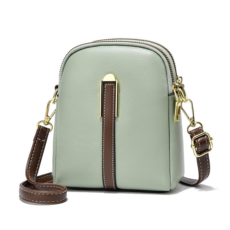 Vertical Soft Leather Shoulder Crossbody Bag Coin Purse