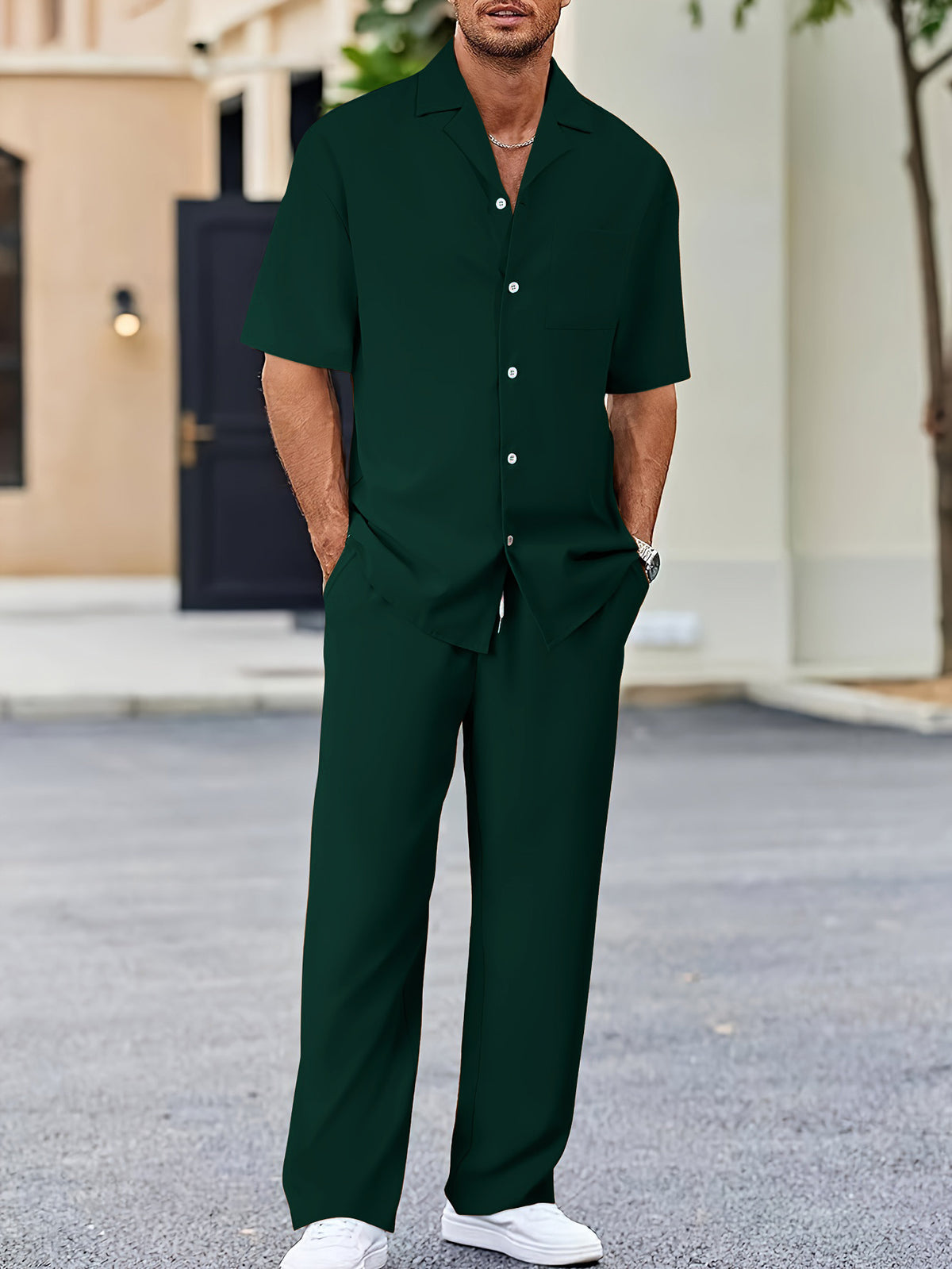 Fashionable Casual Loose Lapel Short-Sleeve Suit