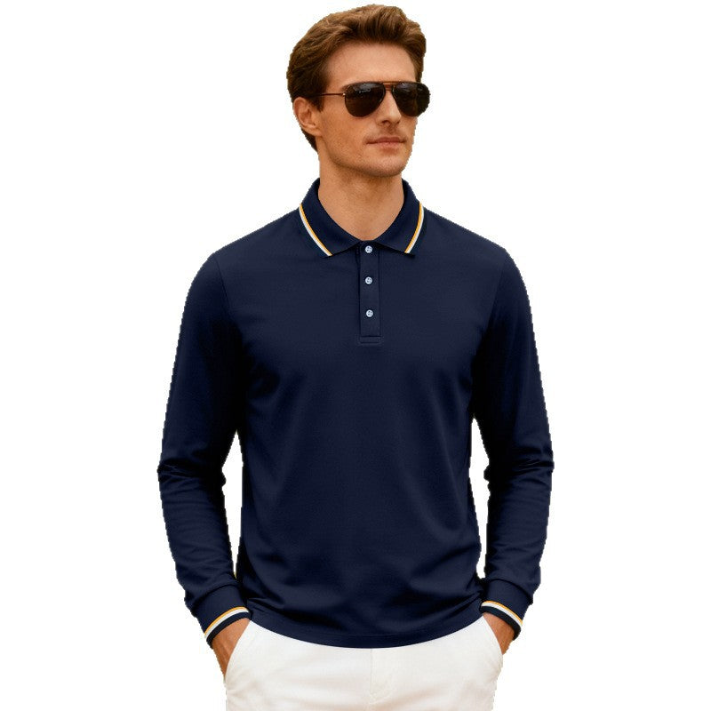 Mens Casual Jacquard Polo Shirtquick-drying Breathable
