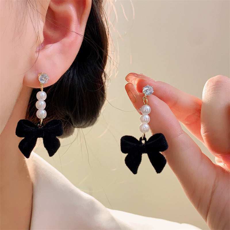 Womens Versatile Red Velvet Earrings For FallWinter And Christmas