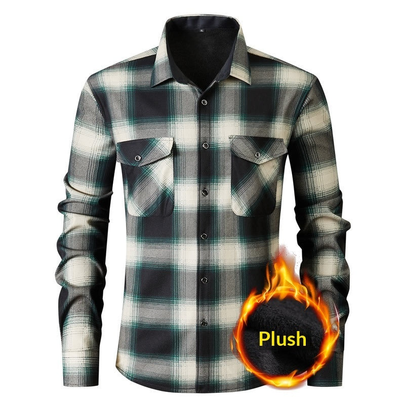 Mens Fashionable Casual Cotton-Quilted Long-Sleeve Cardigan