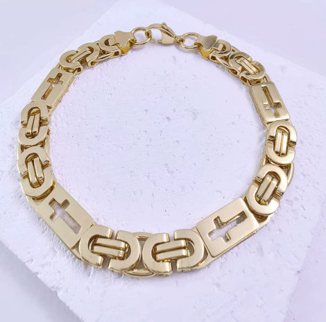 Stainless Steel Cross-link Flat-link Chain Handcrafted Chain Bracelet Necklace, And Accessory