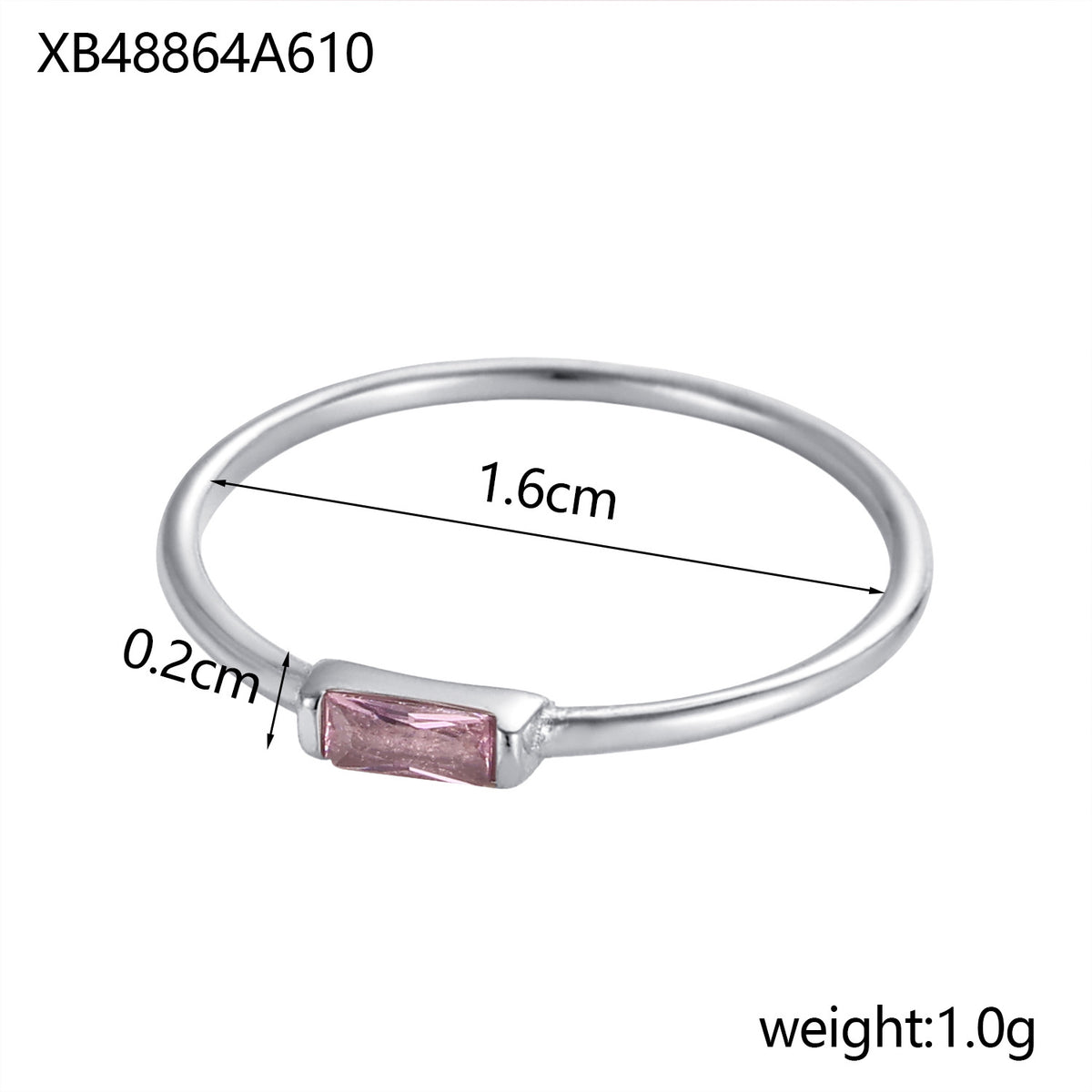 Birthstone Ring With Cubic Zirconia In Stainless Steel