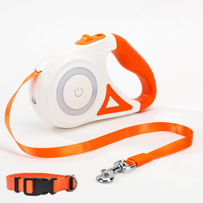 Hundeleine, Rollleine und Hundehalsband, Spot-Licht Automatische Haustier-Hunde-Katzen-Zugleine für kleine und mittelgroße Hunde, Haustierprodukt