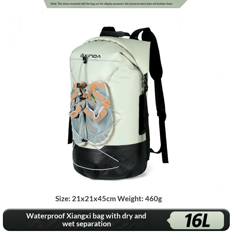 Outdoor Stream-Tracking Backpack With Dry-Wet Separation IPX7 Waterproof Bag