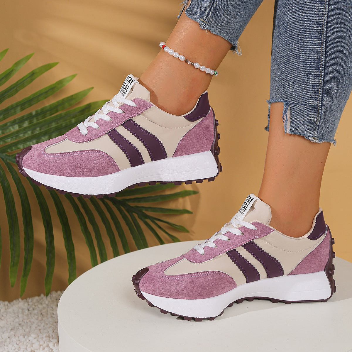 Freizeitsportschuhe für Studenten im Influencer-Stil mit klobiger Sohle